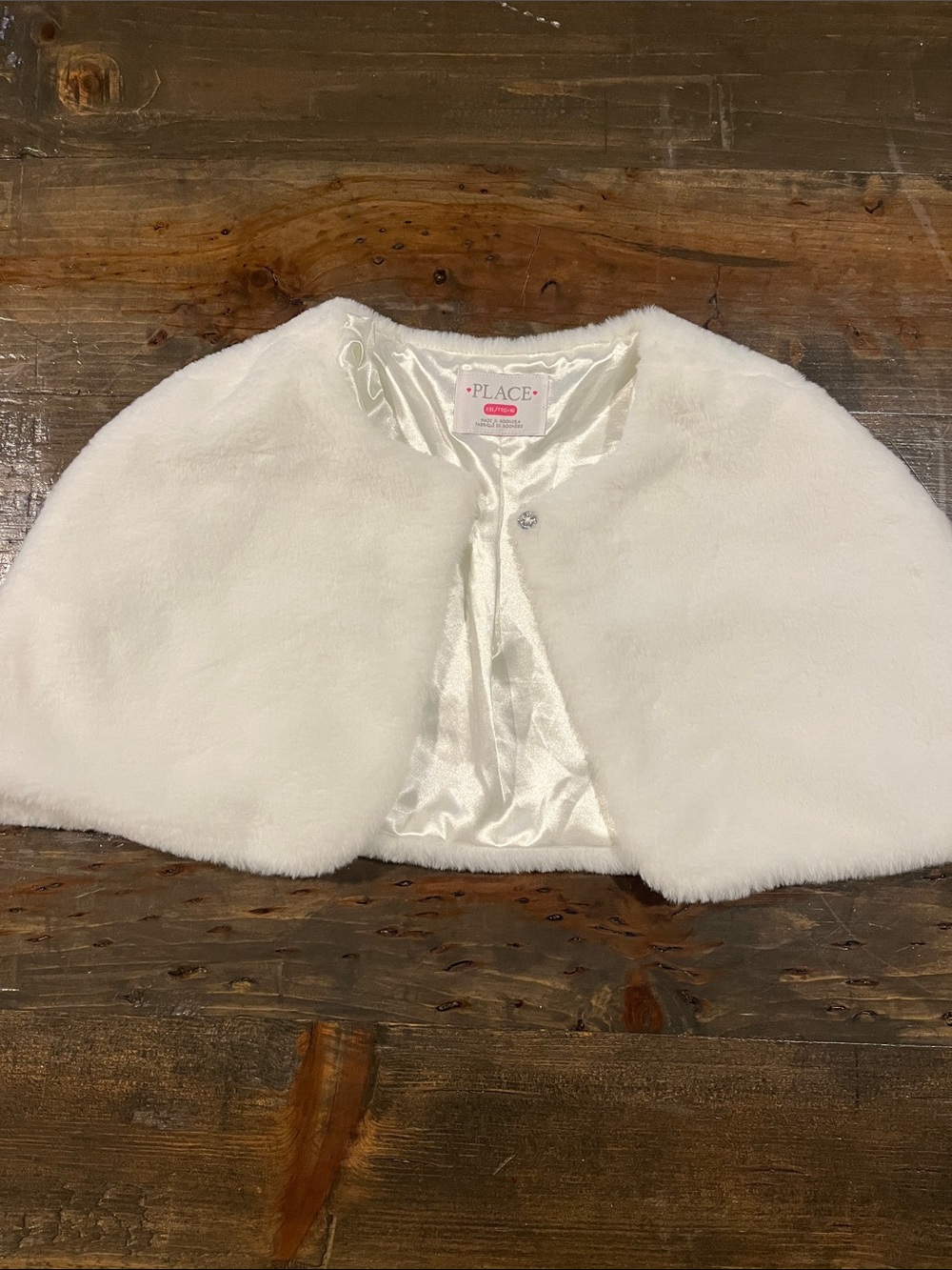 The Children's Place White Faux Fur Capelet